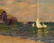 克劳德 莫奈 : Sailboats at Sea, Pourville